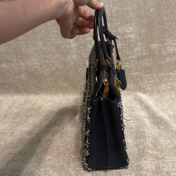 Guess Katey Quilted Luxury Satchel - Denim Multi - Picture 5 of 16